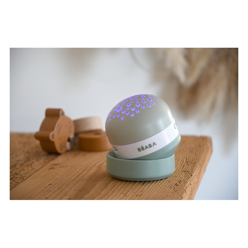 Beaba - Muzikinis projektorius PIXIE USB/5V 1300 mAh žalias