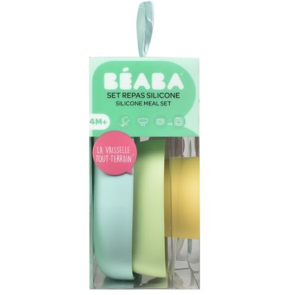 Beaba - Vaikiškų indų rinkinys Yellow, 4 vnt.