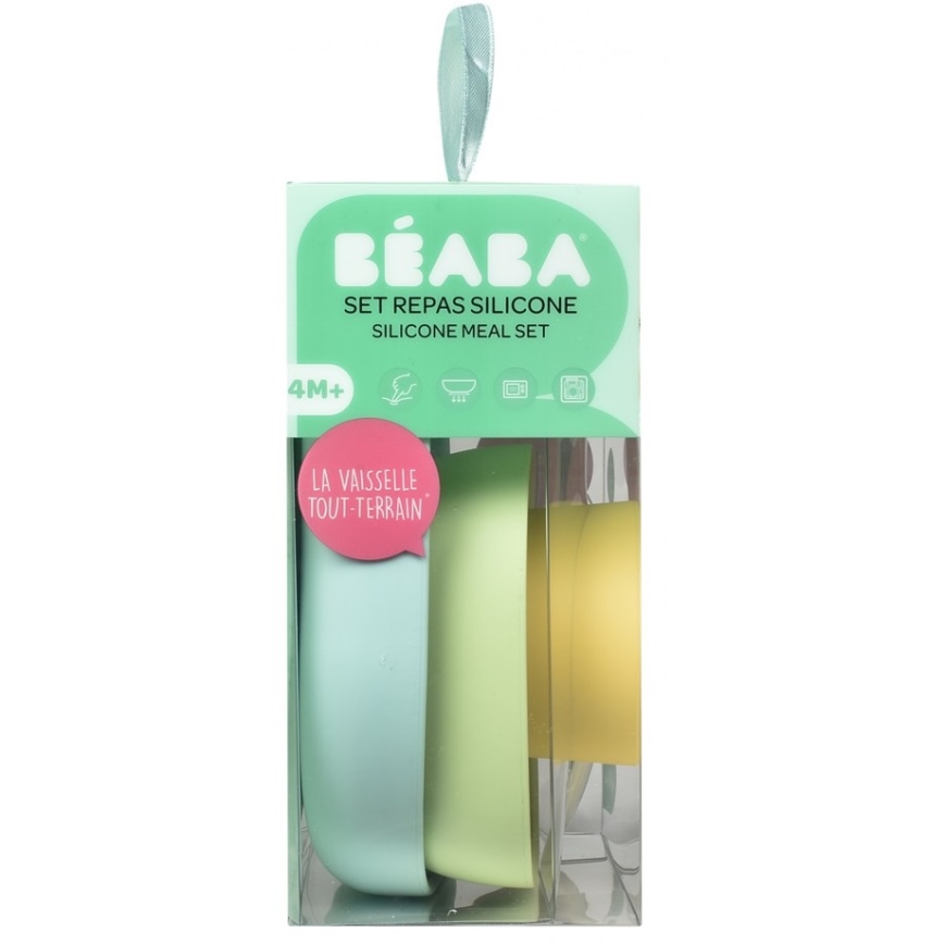 Beaba - Vaikiškų indų rinkinys Yellow, 4 vnt.