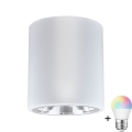 Bela LED RGBW reguliuojama prožektorius JUPITER 1xE27/6,5W/230V 2700-6500K Wi-Fi 13 cm
