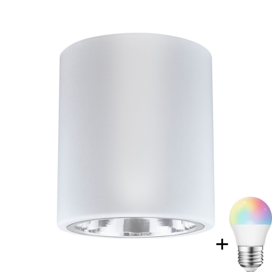 Bela LED RGBW reguliuojama prožektorius JUPITER 1xE27/6,5W/230V 2700-6500K Wi-Fi 13 cm