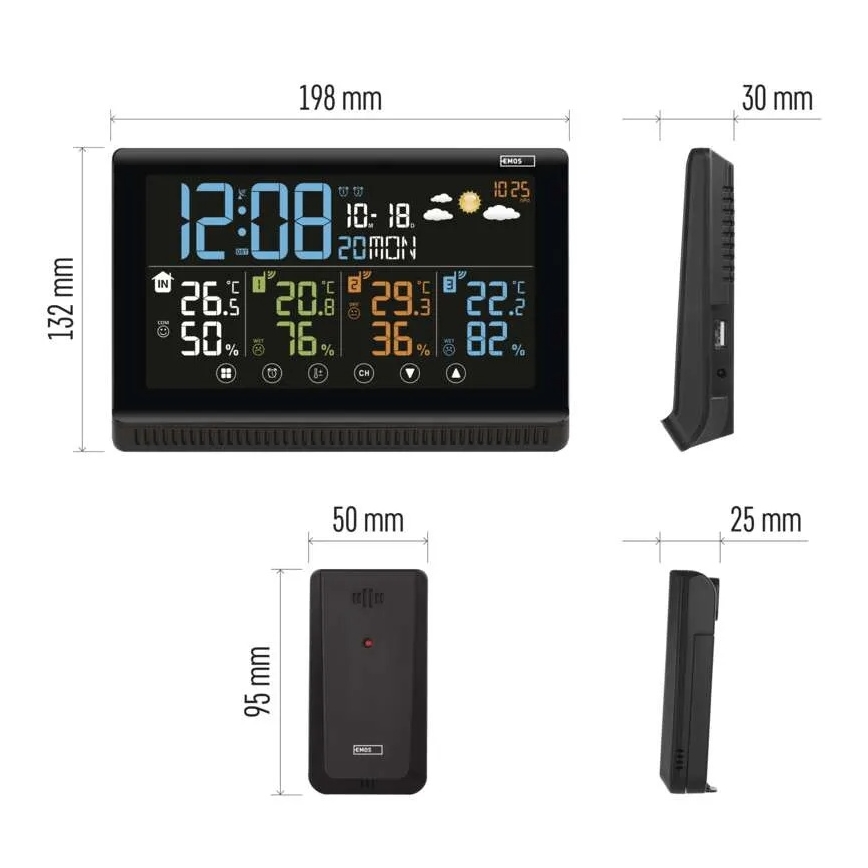 Belaidė meteorologinė stotelė 5V/3xAAA + 2xAAA