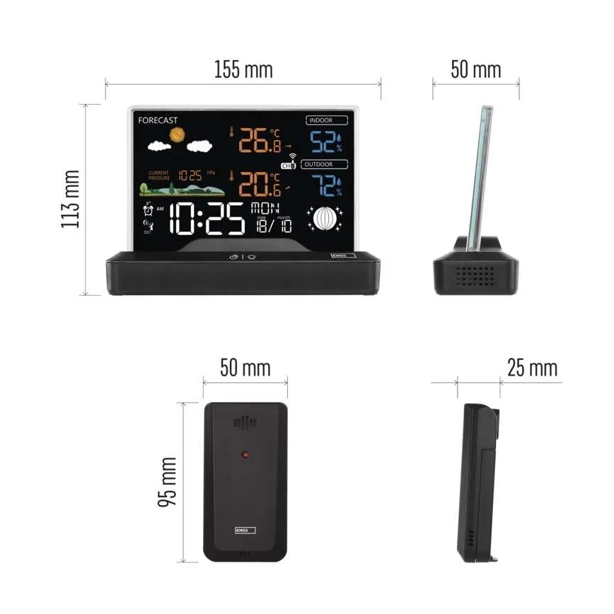 Belaidė meteorologinė stotelė 5V/2xAAA + 2xAAA
