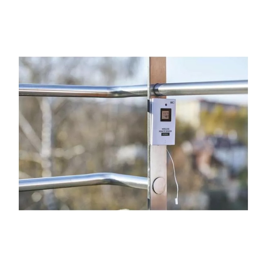 Belaidė oro stotis su žadintuvu 5V/3xAAA + 2xAAA juoda
