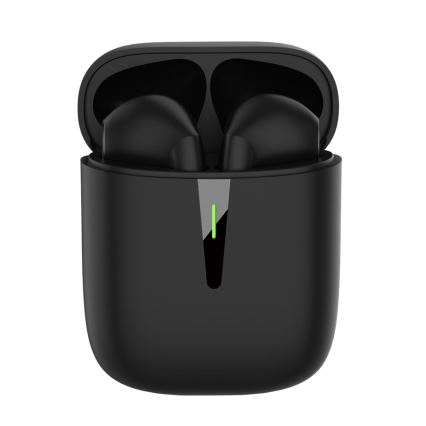 Belaidės ausinės su mikrofonu juoda 200 mAh + 2x  30 mAh