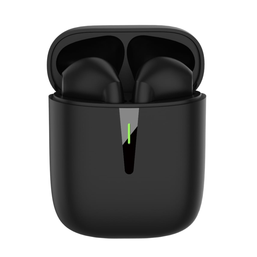 Belaidės ausinės su mikrofonu juoda 200 mAh + 2x  30 mAh