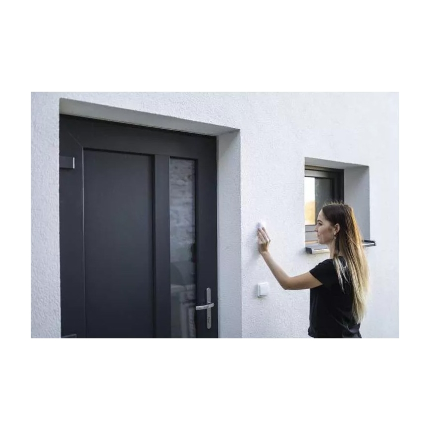 Belaidis durų skambutis 230V IP44 baltas