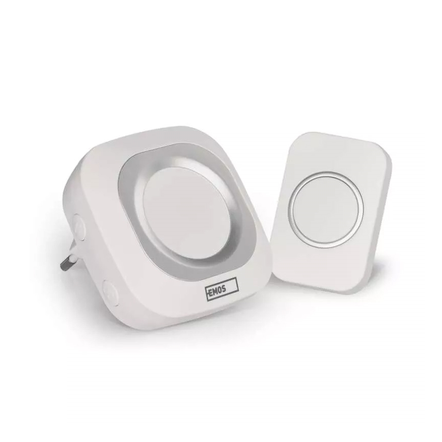 Belaidis durų skambutis 230V IP44 baltas