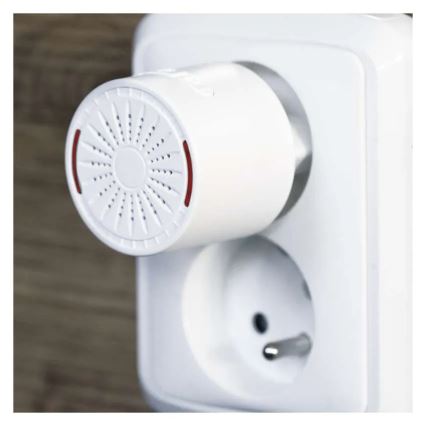 Belaidis durų skambutis į 230V tinklo lizdą + 1xCR2032 baltas