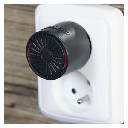 Belaidis durų skambutis, maitinamas iš 230 V rozetės, komplekte 1× CR2032, juodas