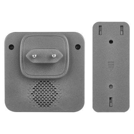 Belaidis kištukinis durų skambutis GoSmart 230V + 1xCR2032 pilkas Wi-Fi