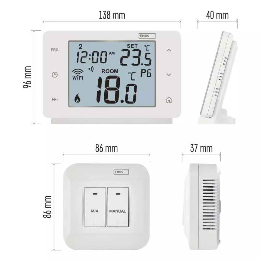 Belaidis skaitmeninis termostatas GoSmart 230V/16A Wi-FI Tuya