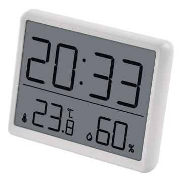 Belaidis termometras su drėgmės matuokliu 1xCR2032 balta