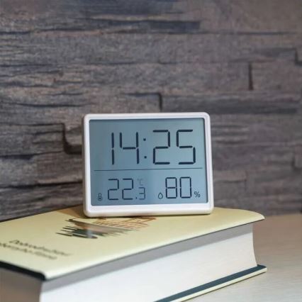 Belaidis termometras su drėgmės matuokliu 1xCR2032 balta