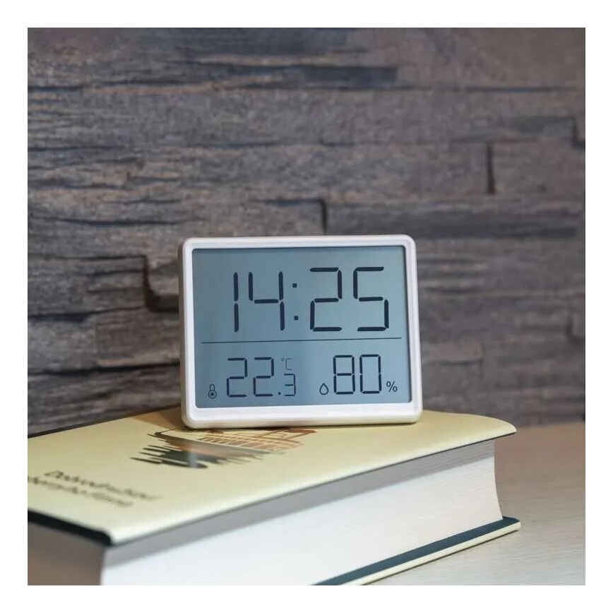 Belaidis termometras su drėgmės matuokliu 1xCR2032 balta