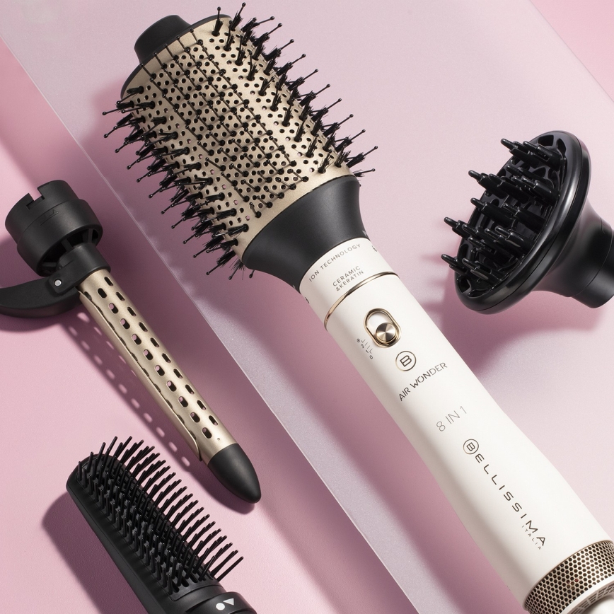 Bellissima 11847 - Karšto oro šepetys 8 viename AIR WONDER 1000W/230V balta/auksinė