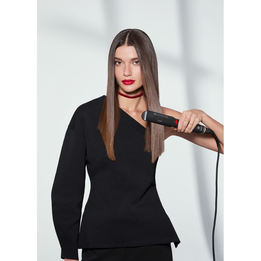 Bellissima 11948 - Infraraudonųjų spindulių plaukų tiesintuvas su LCD ekranu 60W/230V juodas