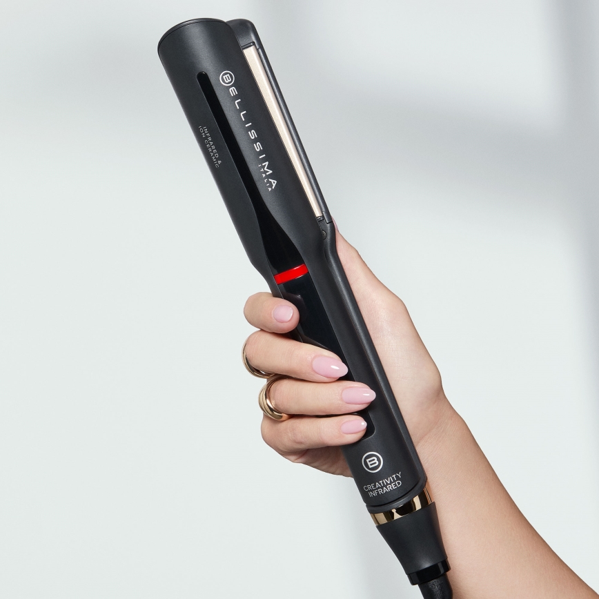 Bellissima 11948 - Infraraudonųjų spindulių plaukų tiesintuvas su LCD ekranu 60W/230V juodas