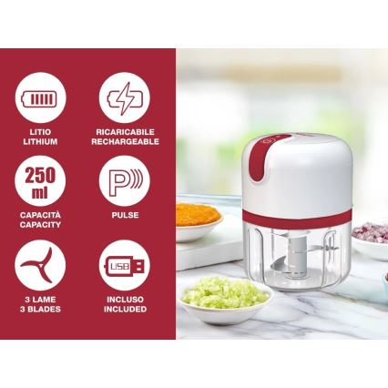 Beper - Įkraunamas smulkintuvas 30W/5V 1500 mAh 250 ml