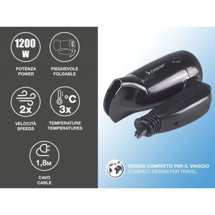 Beper - Kelioninis plaukų džiovintuvas 1200W/230V