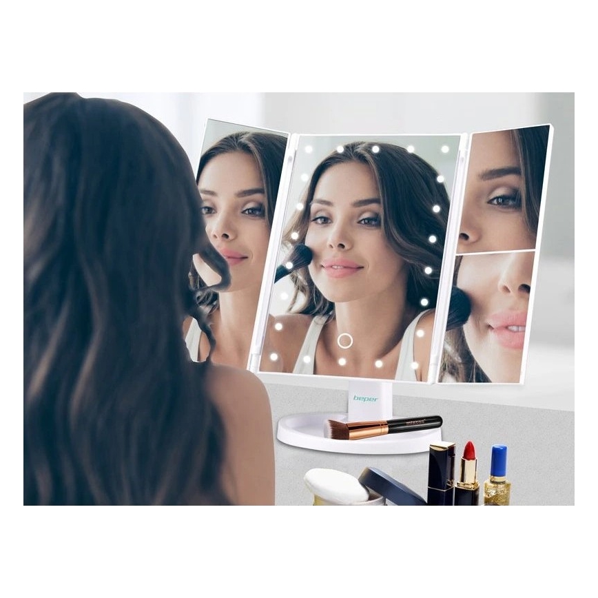 Beper - Makiažo veidrodis su LED apšvietimu 4xAAA/5V