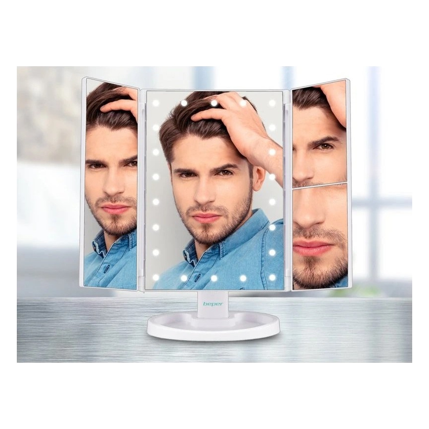 Beper - Makiažo veidrodis su LED apšvietimu 4xAAA/5V