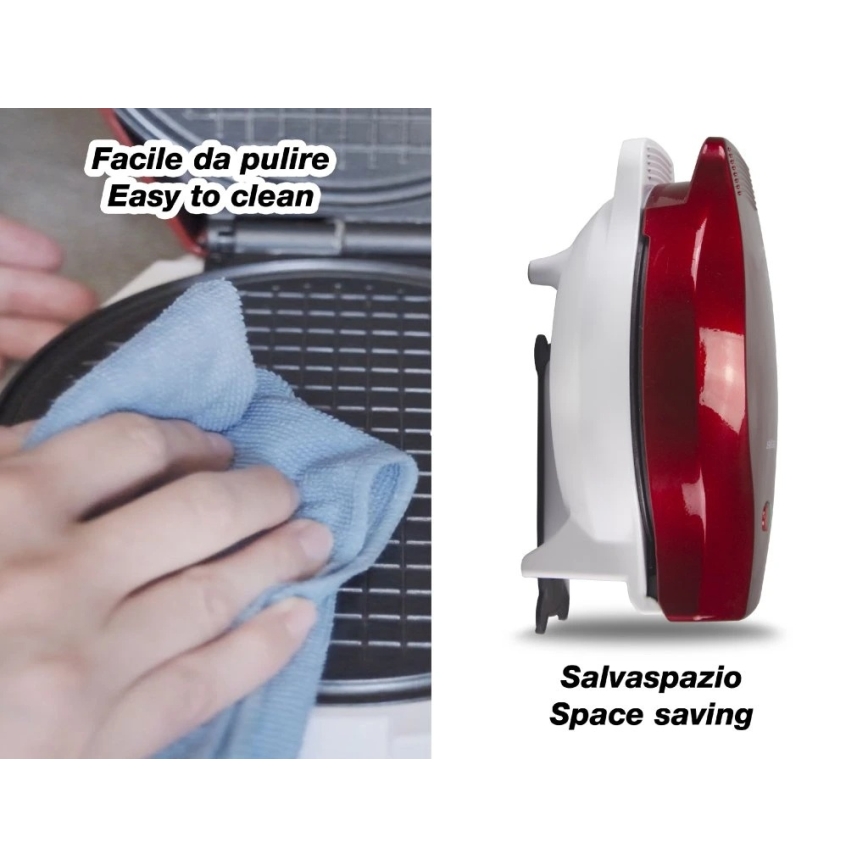 Beper - Vaflių keptuvė 2in1 1000W/230V raudona