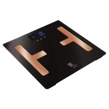 BerlingerHaus - Asmeninės svarstyklės su LCD ekranu 2xAAA juoda/rožinė aukso