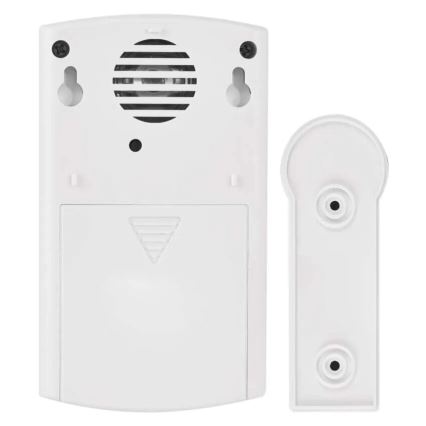 Bevielis durų skambutis 3xAA/1xCR2032 IP44 balta/sidabras
