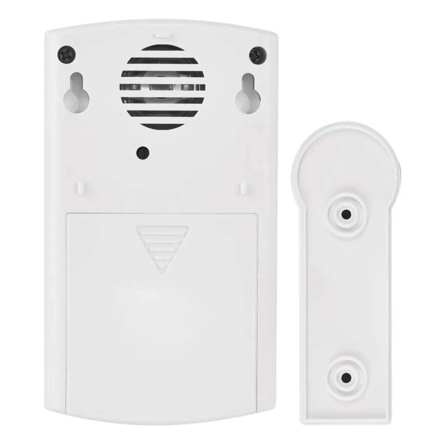 Bevielis durų skambutis 3xAA/1xCR2032 IP44 balta/sidabras