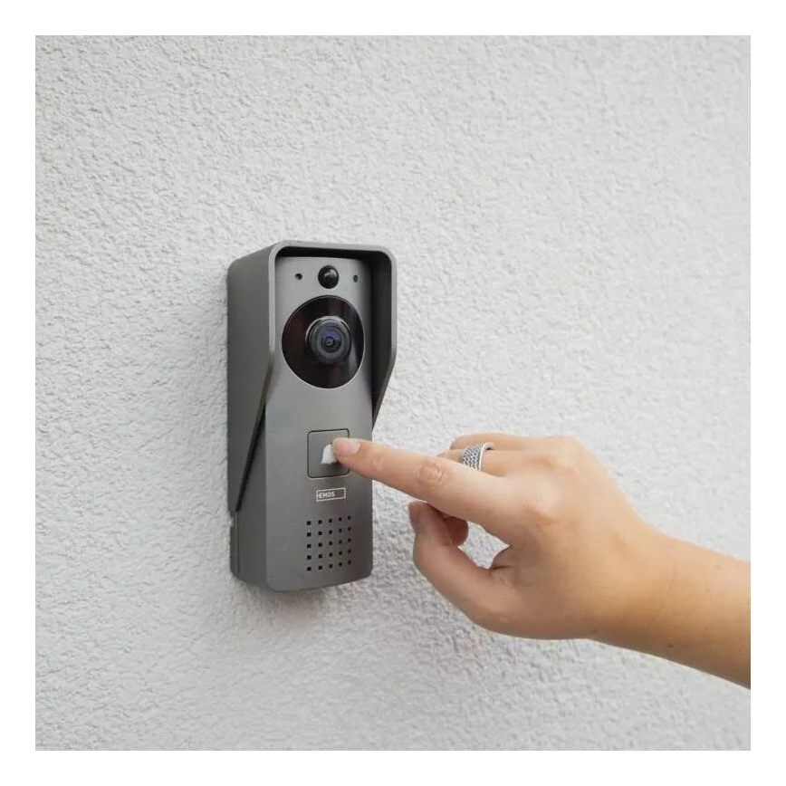 Bevielis durų skambutis su vaizdo kamera su judesio jutikliu GoSmart 12V 3xAA IP44 Wi-Fi Tuya