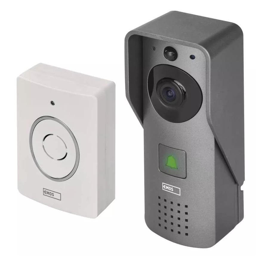 Bevielis durų skambutis su vaizdo kamera su judesio jutikliu GoSmart 12V 3xAA IP44 Wi-Fi Tuya