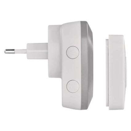 Bevielis prijungiamas durų skambutis 230V + 1xCR2032 IP44 pilka