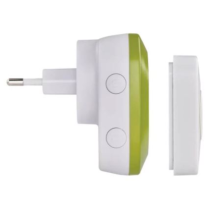 Bevielis prijungiamas durų skambutis 230V + 1xCR2032 IP44 žalia