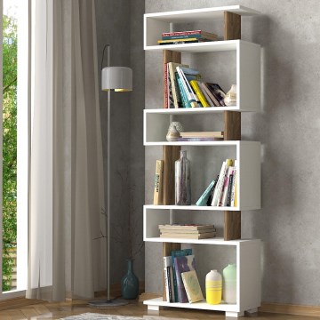 Biblioteka BLOK 165x60 cm balta/ruda