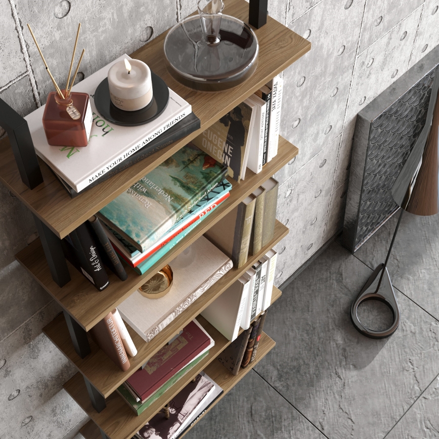 Biblioteka PIANTE 174x60 cm ruda/juoda
