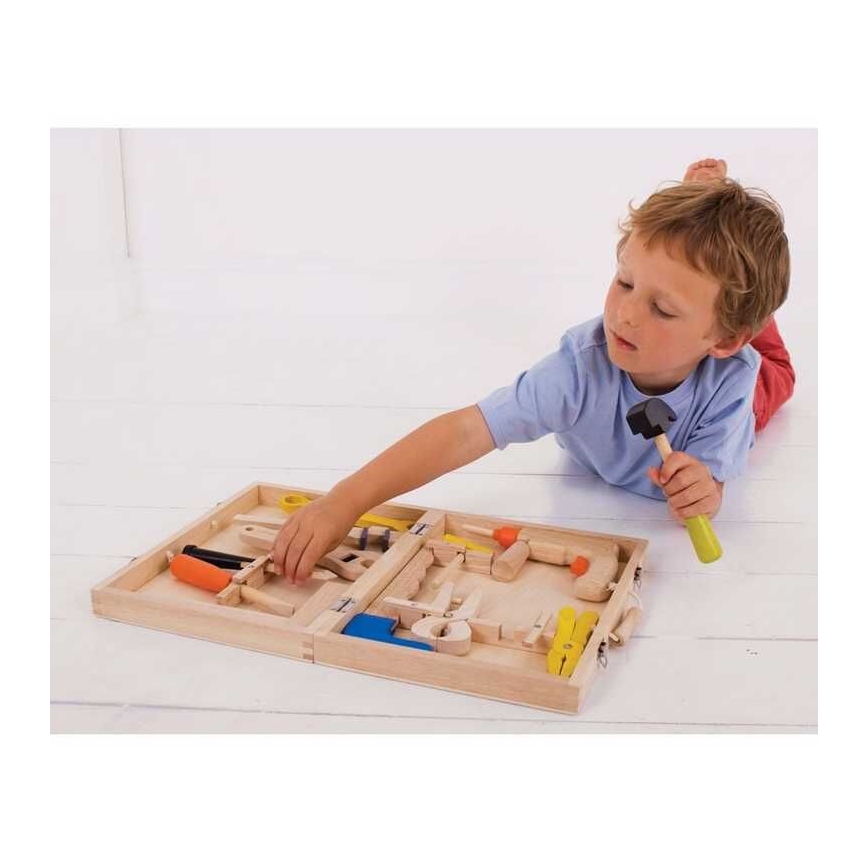 Bigjigs Toys - Medinis dėklas su įrankiais