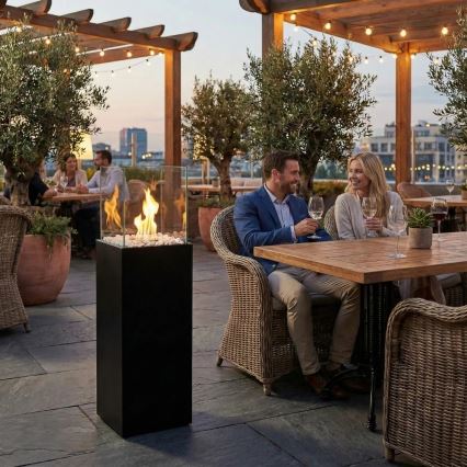 BIO židinys ALICANTE 26,5x80,5 cm 2kW juodas + apsauginis dangtis