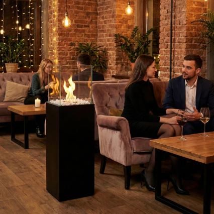 BIO židinys ALICANTE 26,5x80,5 cm 2kW juodas + apsauginis dangtis