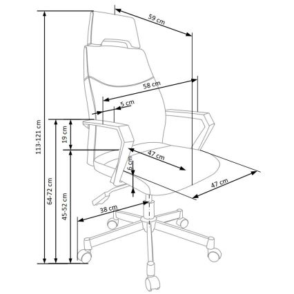 Biuro kėdė ELUN juoda/pilka
