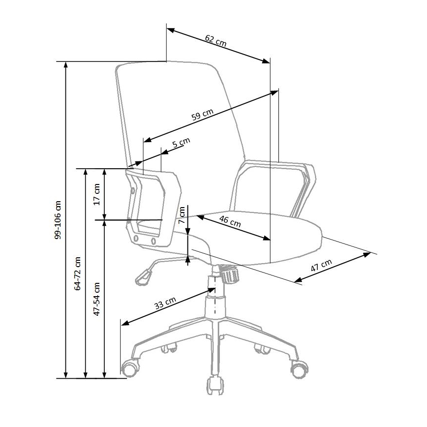 Biuro kėdė LONA balta/šviesiai pilka
