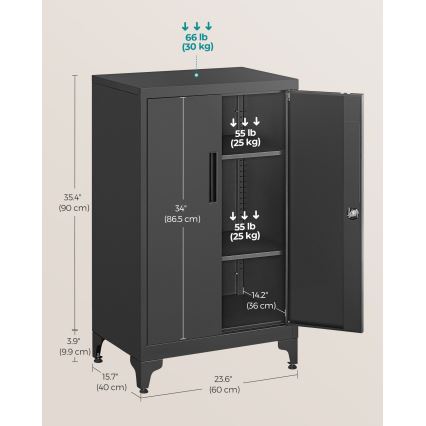 Biuro spintelė KAZE 60x40 cm juoda