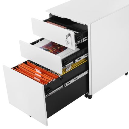 Biuro stalčių blokas SECURIO, baltas