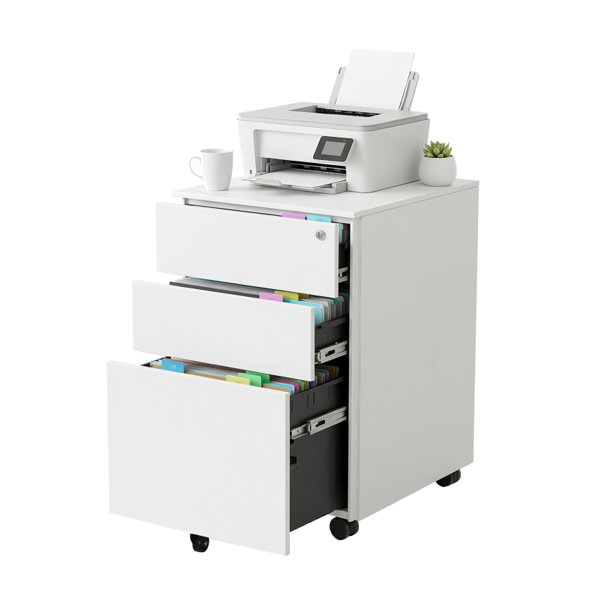 Biuro stalčių blokas SECURIO, baltas