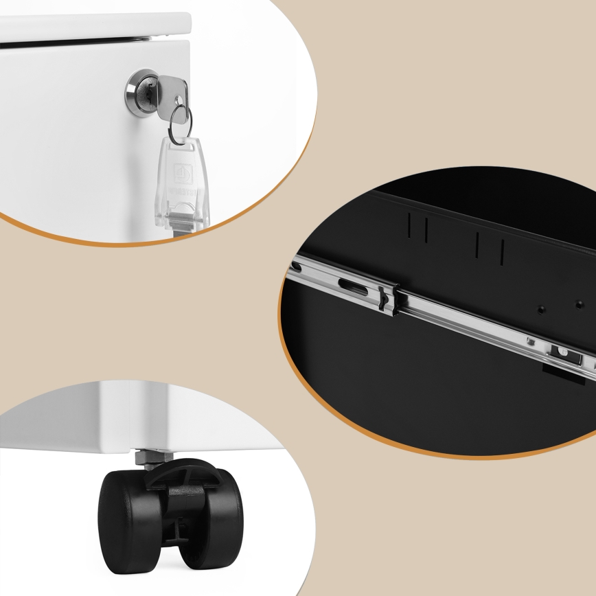 Biuro stalčių blokas SECURIO, baltas