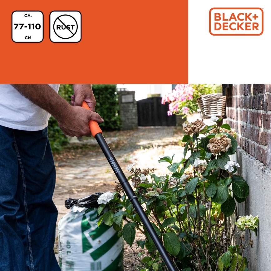 BLACK+DECKER - Teleskopinis grėblys 77-110 cm