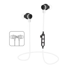 Bluetooth ausinės su mikrofonu ir MicroSD grotuvu baltai/juodos
