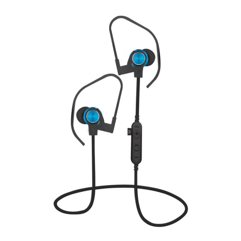 Bluetooth ausinės su mikrofonu ir MicroSD grotuvu juodai/mėlynos