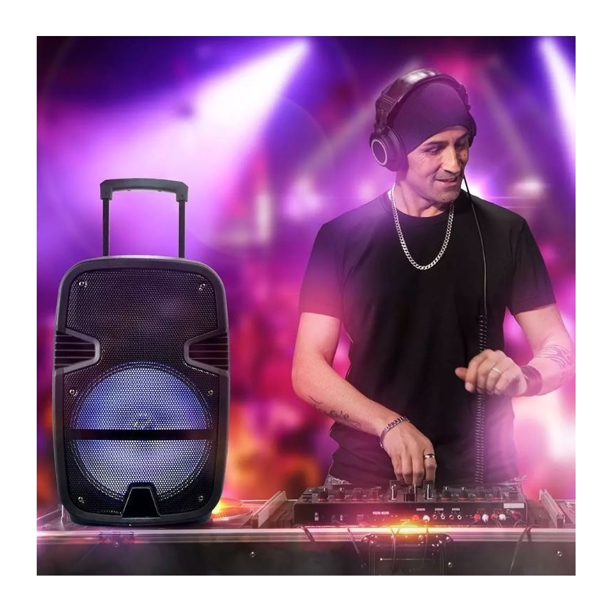 Bluetooth nešiojamas garsiakalbis su mikrofonu 35W/3,7V LED RGB + VP