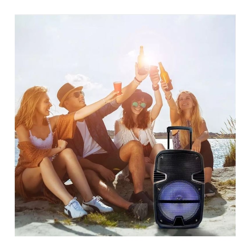 Bluetooth nešiojamas garsiakalbis su mikrofonu 35W/3,7V LED RGB + VP